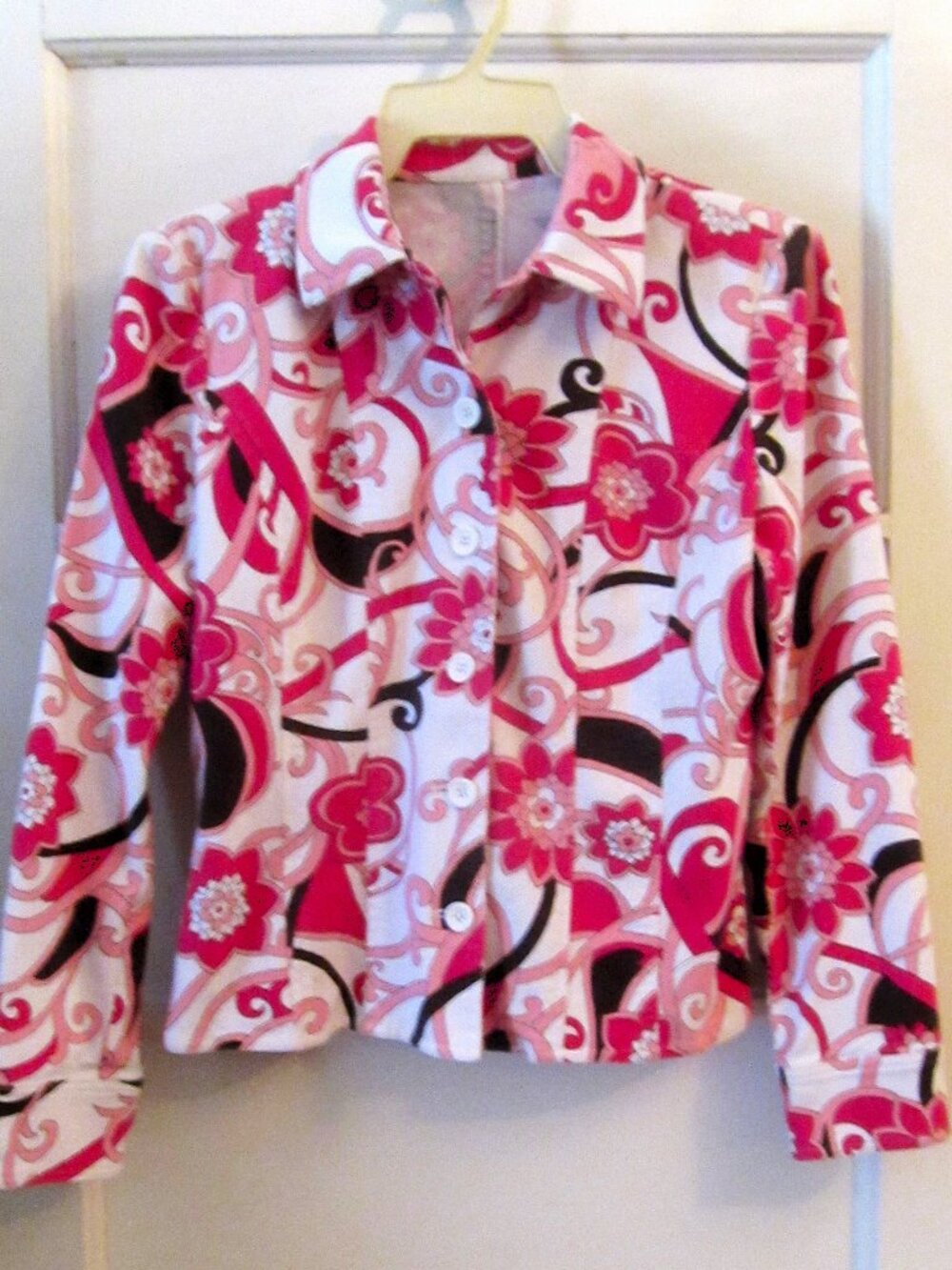 Vintage Peck & Peck Collection Pink Floral Blazer Womens Size 10